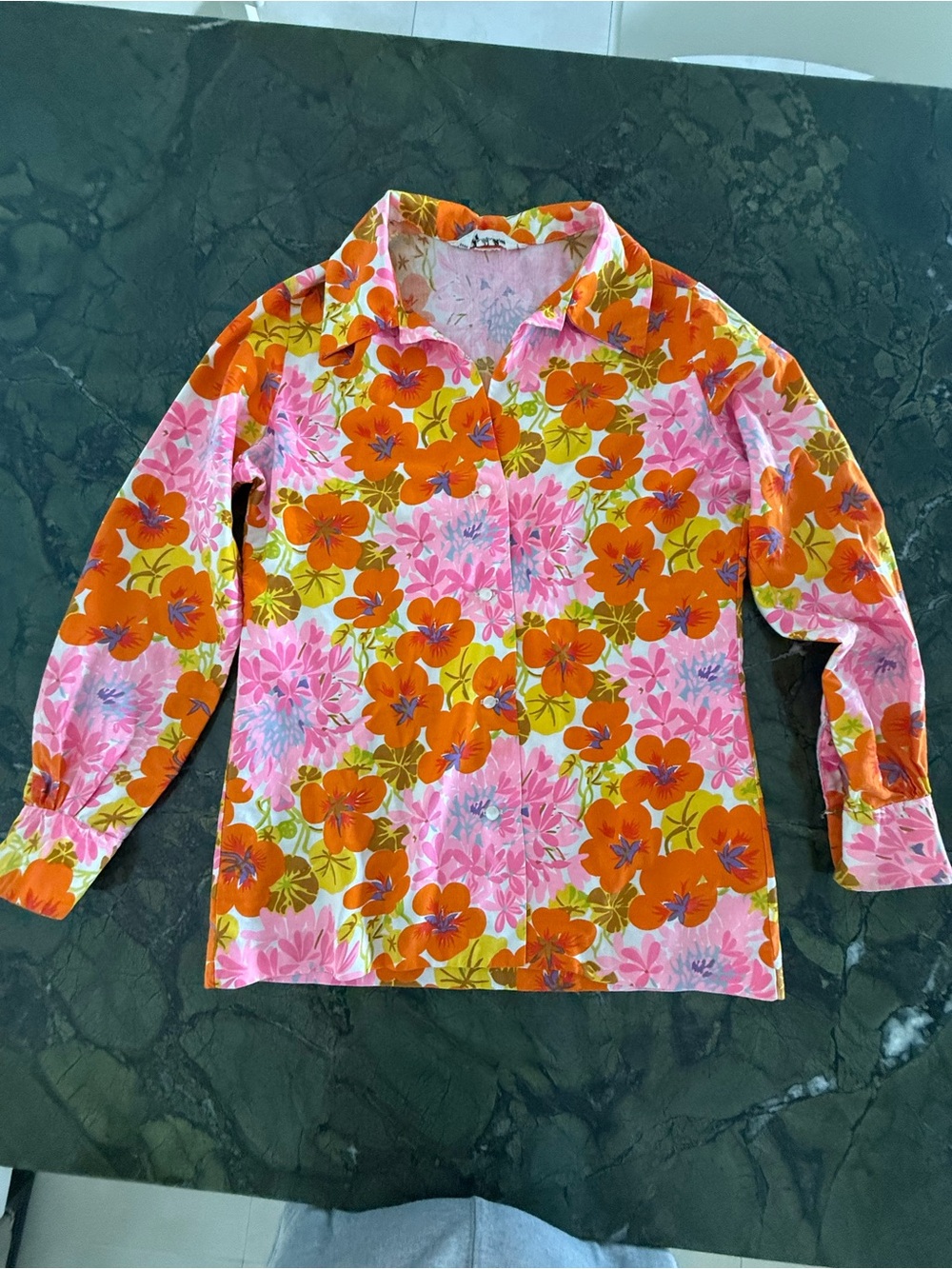 Lady Manhattan L Long Sleeve Button Down Shirt Retro